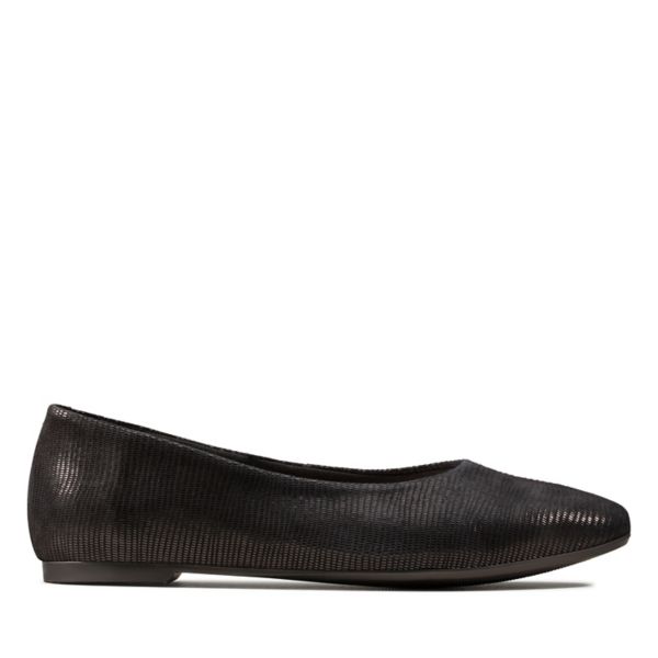Clarks Womens Chia Violet Flat Shoes Black | CA-1485732